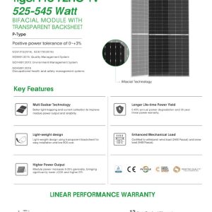 Jinko Bi facial 525W - 545W Solar Panel